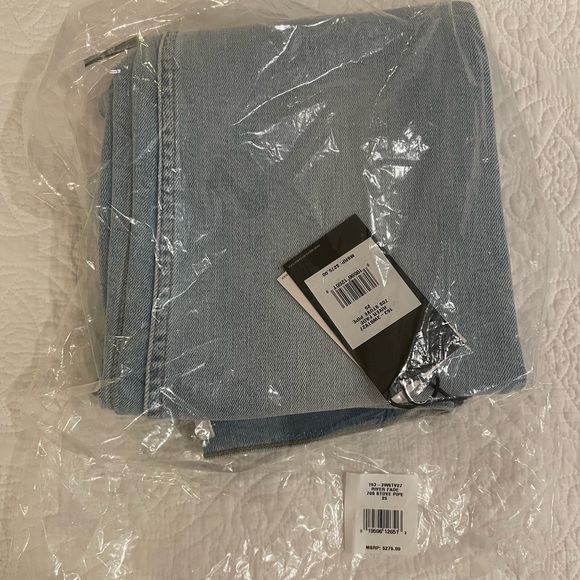 Re/done 70s Stove Pipe High Rise Jeans in River Fare - Picture 8 of 8